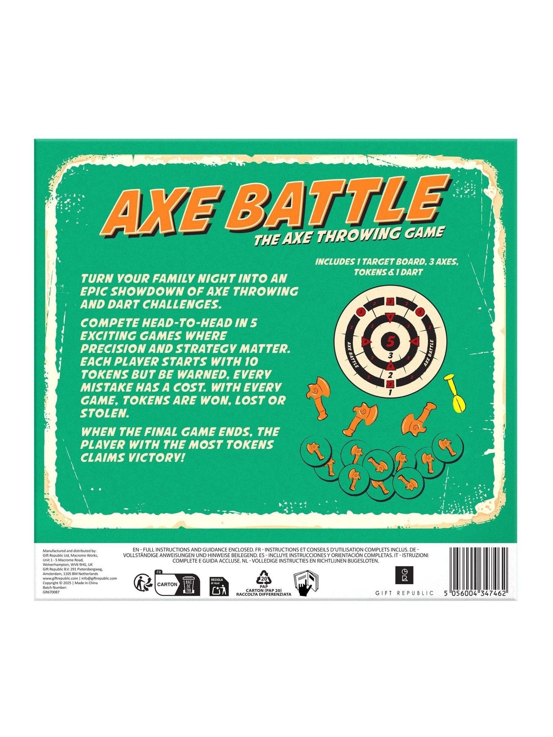 Gift Republic Green Axe Battle plastic game, imported from the UK