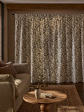 Natural Collection floral embroidered pencil pleat lined curtains, UK version
