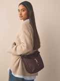 Chocolate brown messenger cross body bag UK version