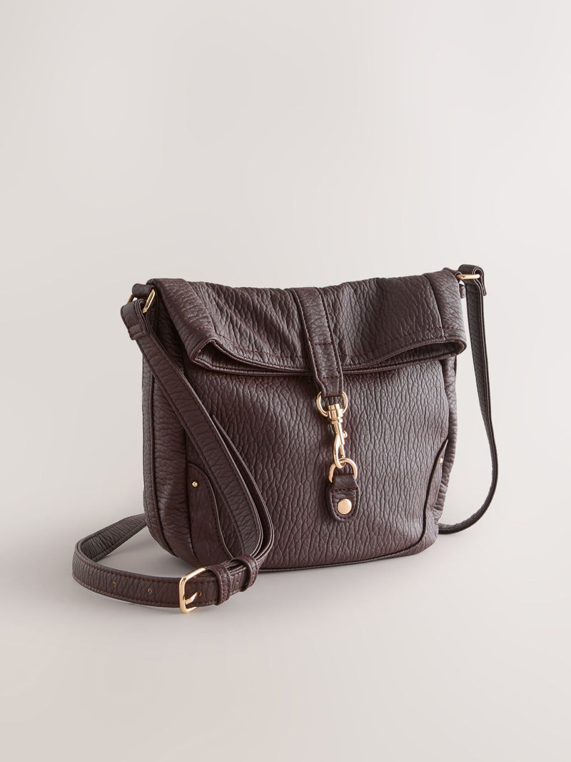 Chocolate brown messenger cross body bag UK version