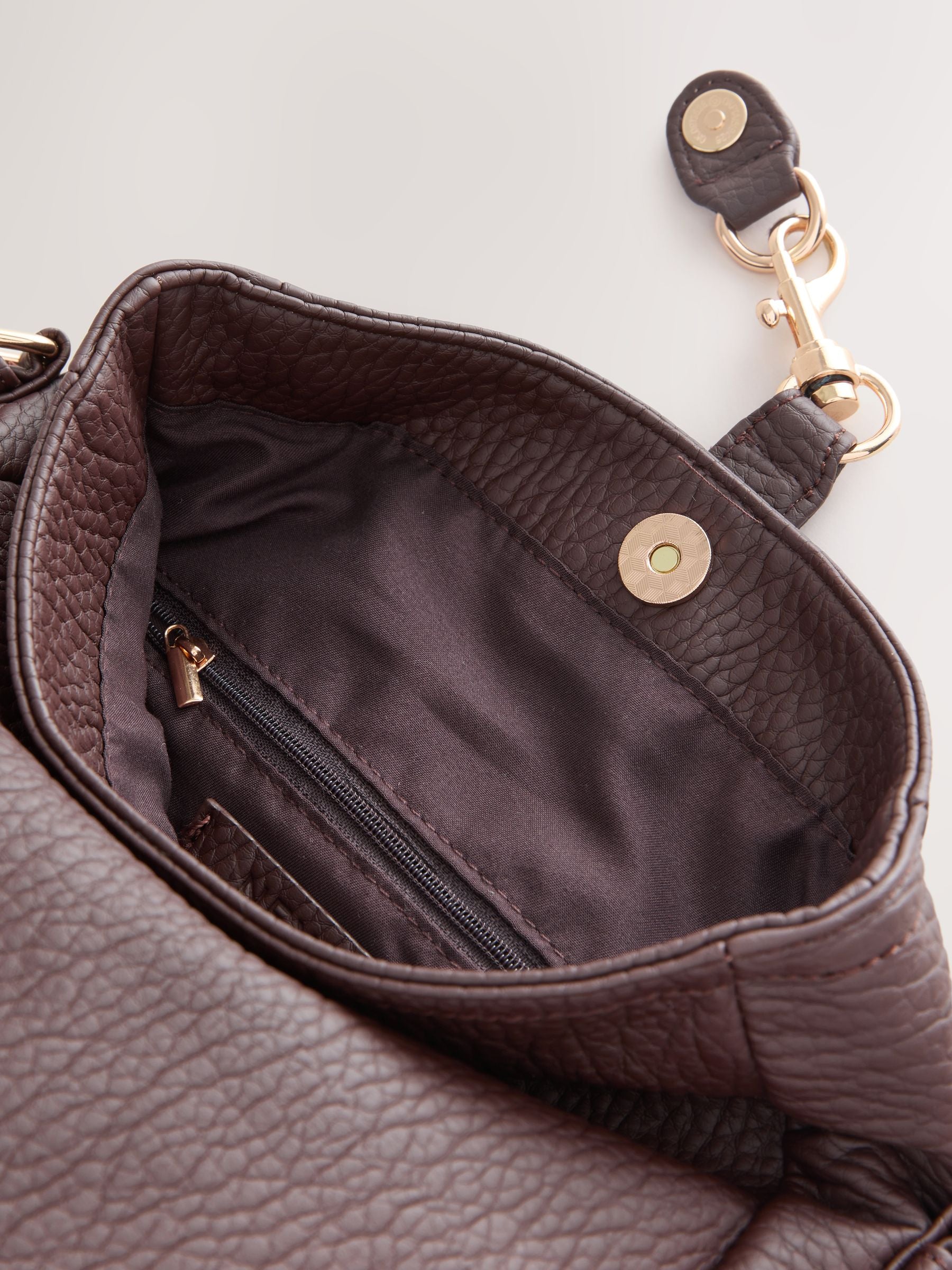 Chocolate brown messenger cross body bag UK version