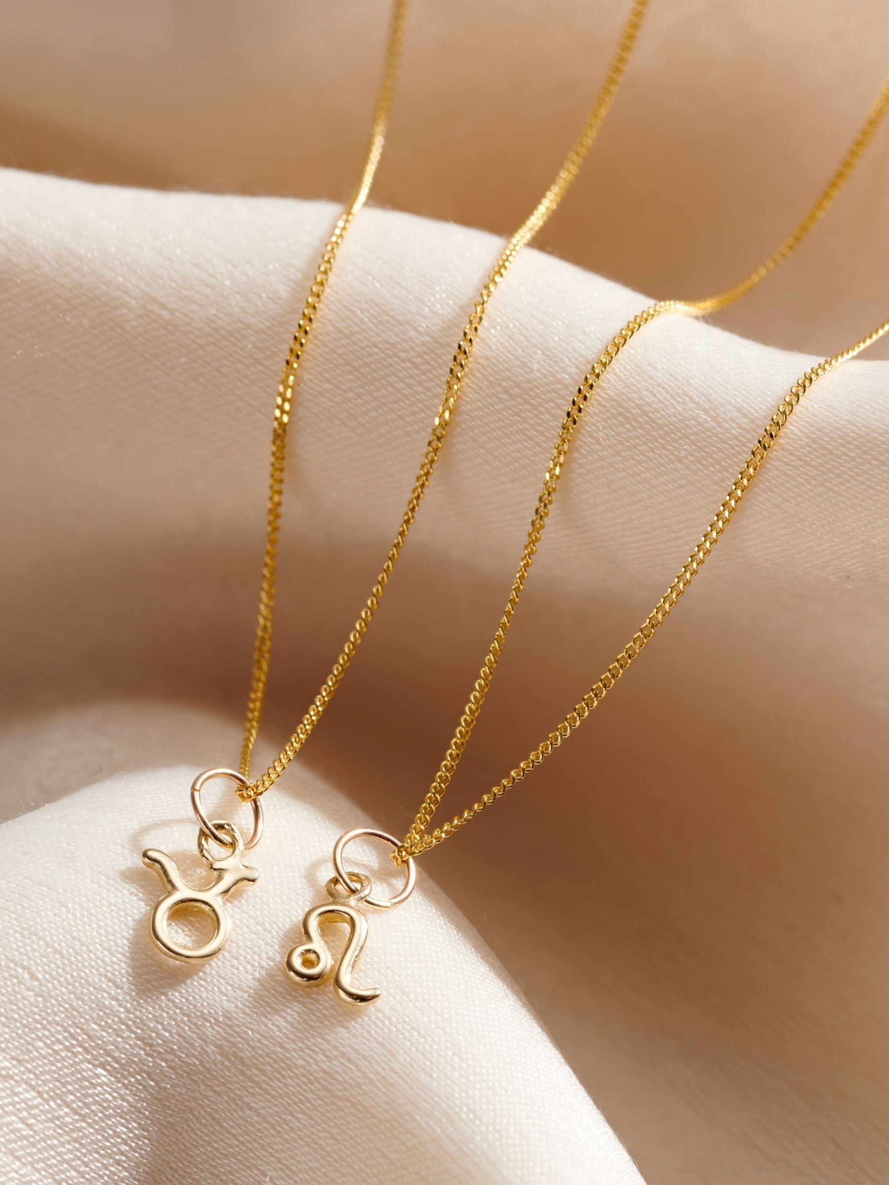 Posh Totty Designs 9ct gold zodiac charm necklace (British brand)