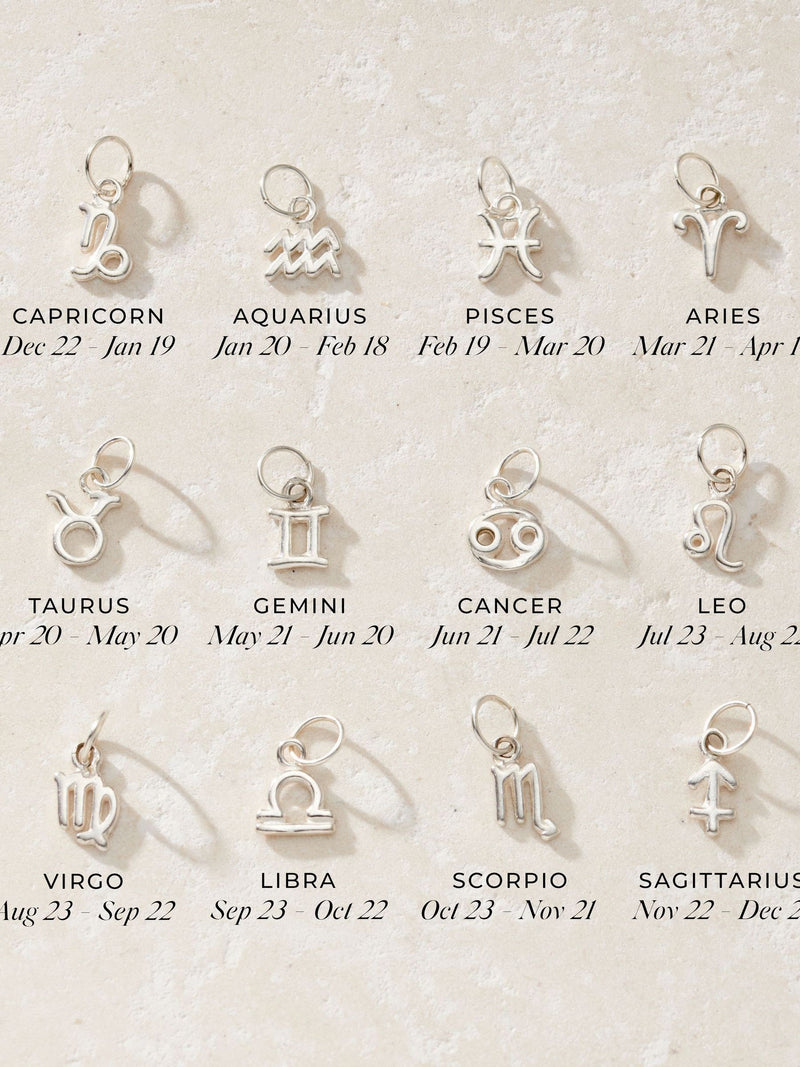 Posh Totty Designs 9ct gold zodiac charm necklace (British brand)