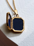 Posh Totty Designs personalised rectangle locket necklace on chain, UK version