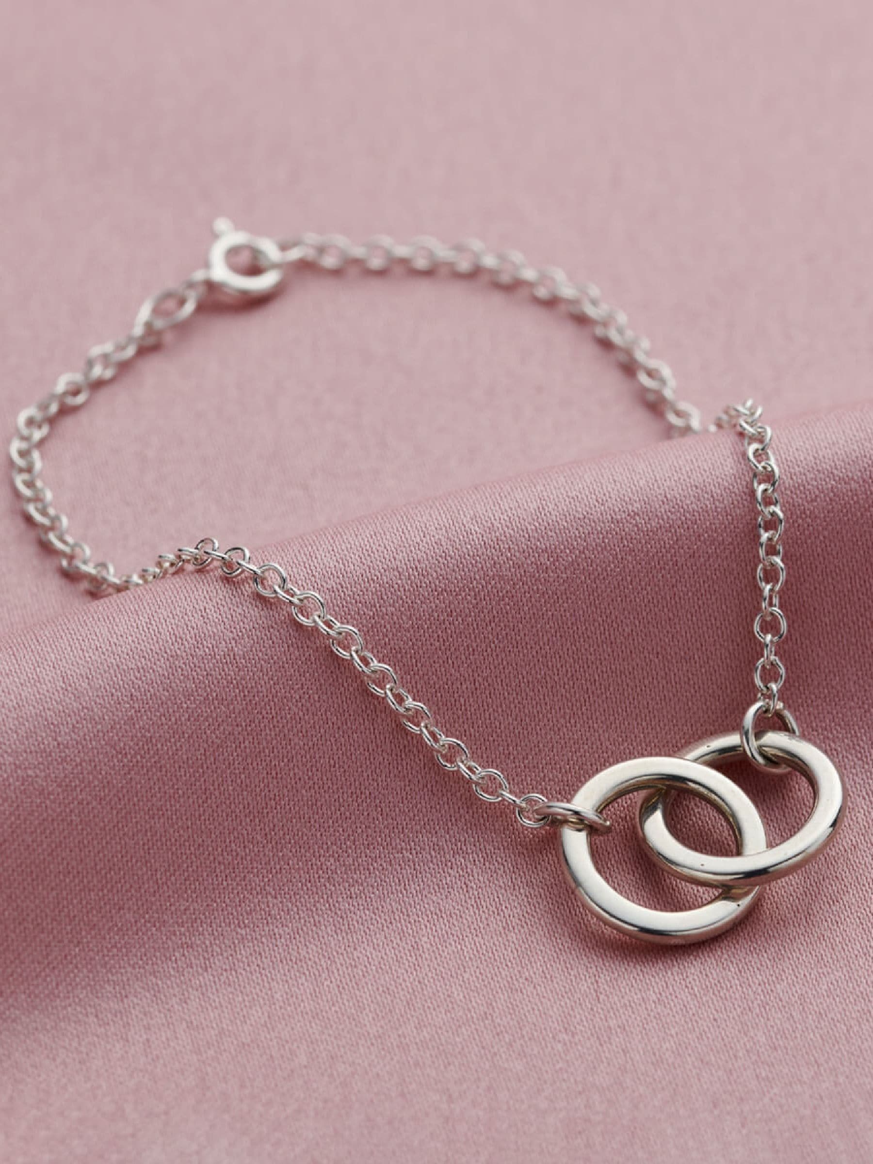 Posh Totty Designs double hoop names bracelet 19cm, imported from the UK