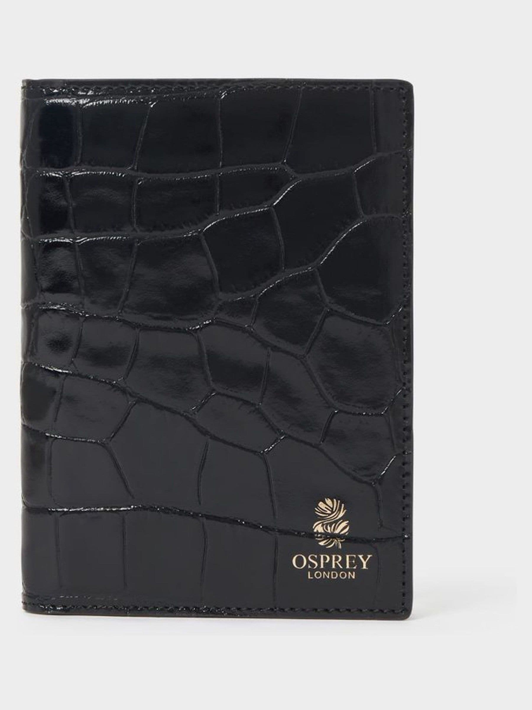 Osprey London black Wentworth Italian leather passport cover, UK version