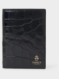 Osprey London black Wentworth Italian leather passport cover, UK version