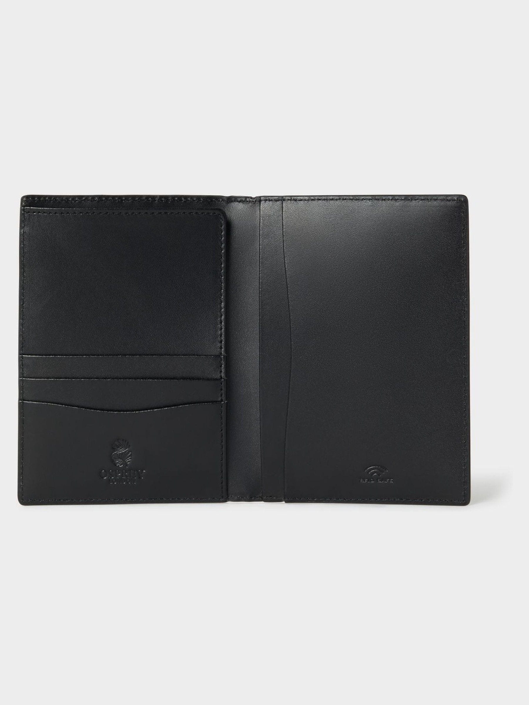 Osprey London black Wentworth Italian leather passport cover, UK version