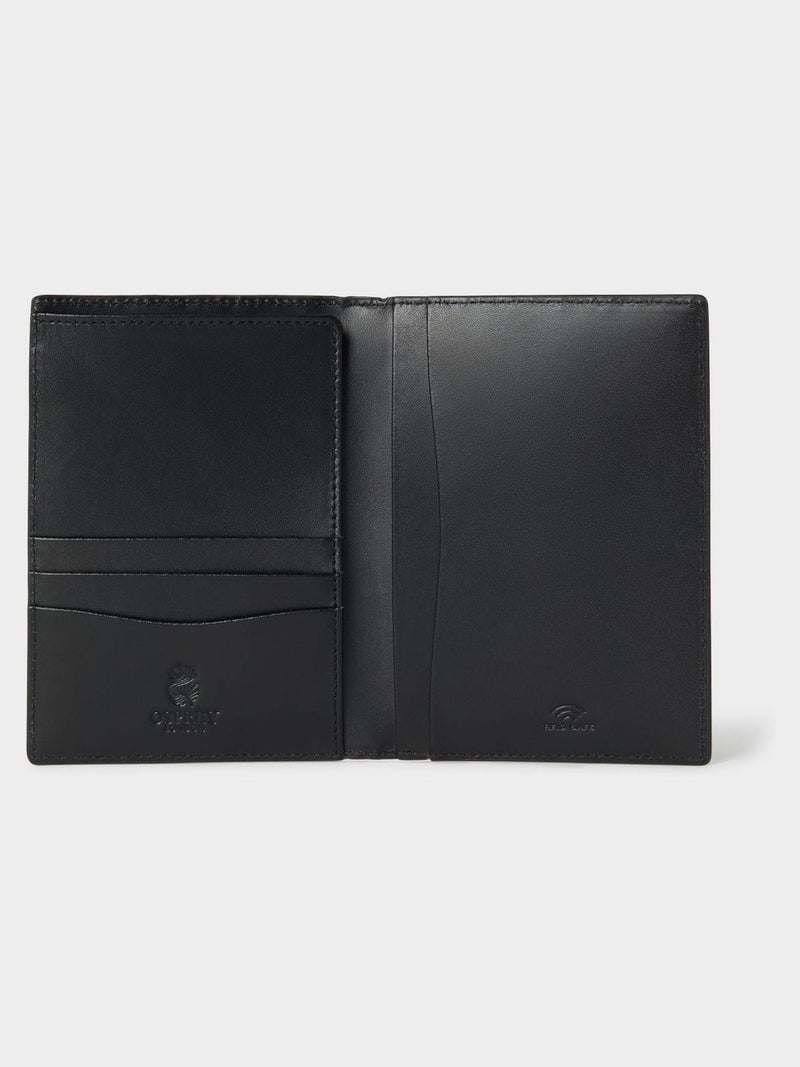 Osprey London black Wentworth Italian leather passport cover, UK version