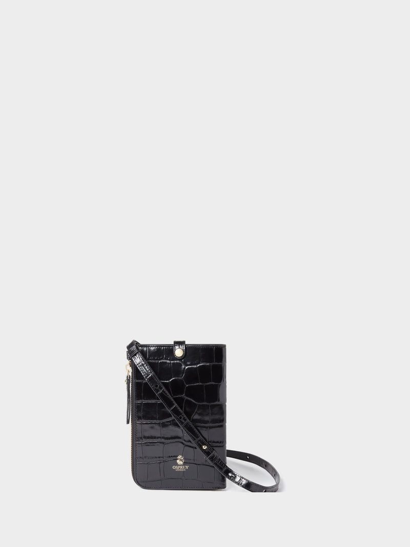 Osprey London Blue The Wentworth Italian Leather Phone Bag