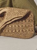 Natural raffia effect shoulder bag (British brand)