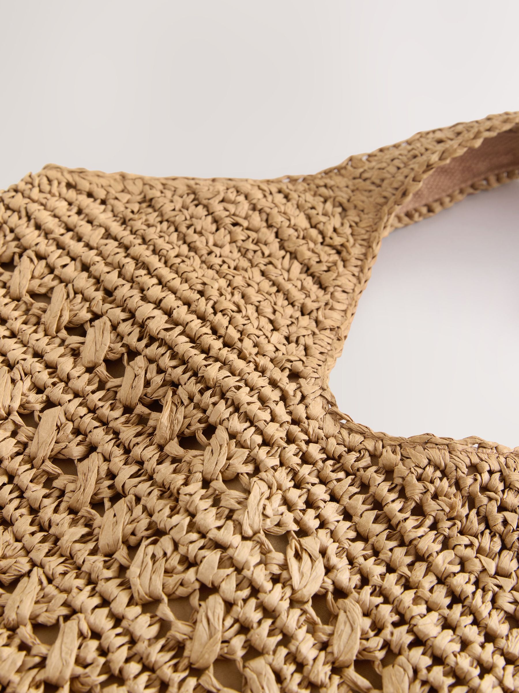 Natural raffia effect shoulder bag (British brand)