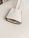 White belted hand-held bag with lock opening, 21cm - British product