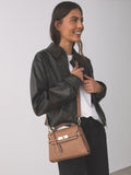 Tan Brown Belted Hand Held Bag