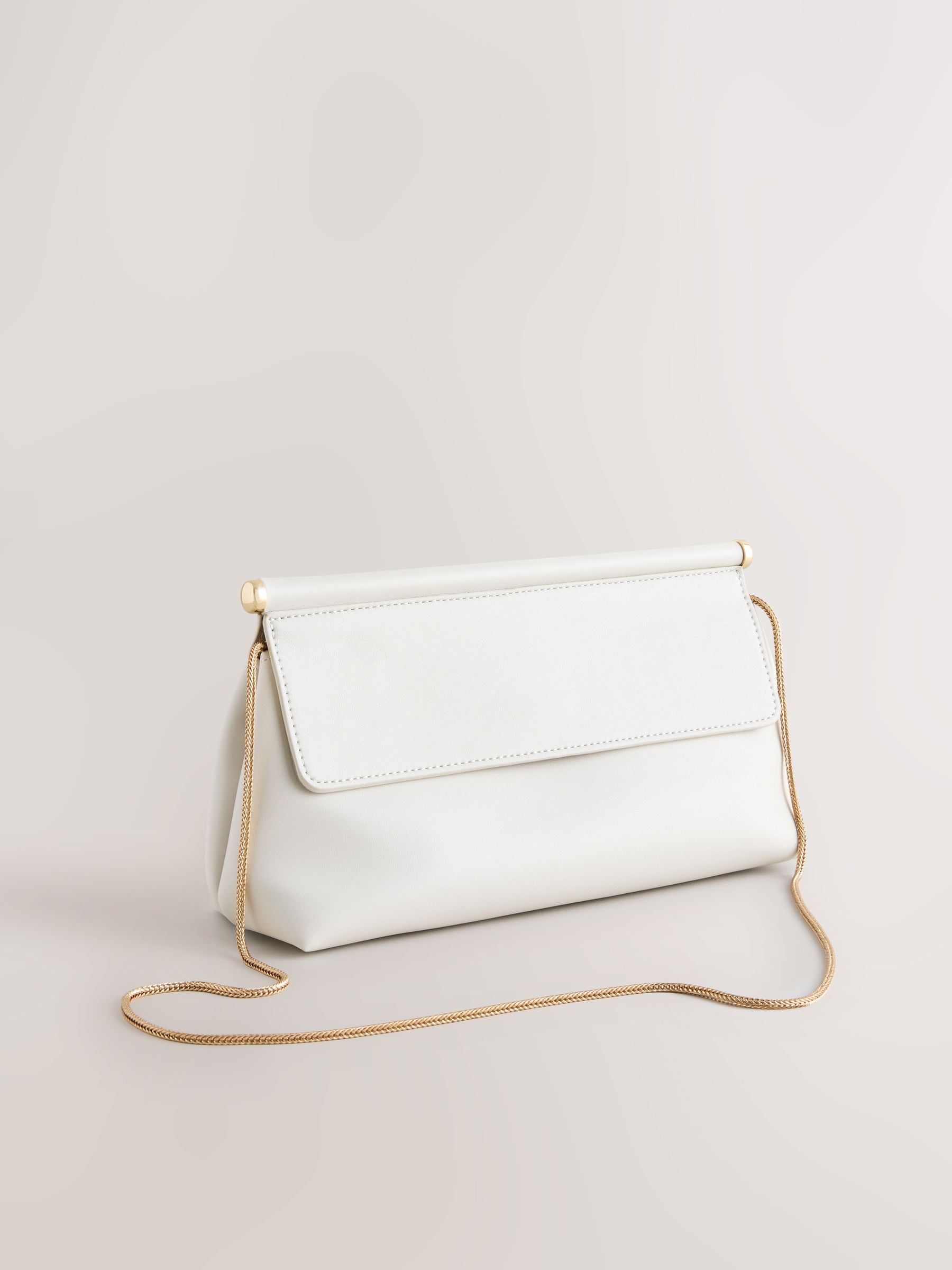 Gold Foldover Clutch Bag