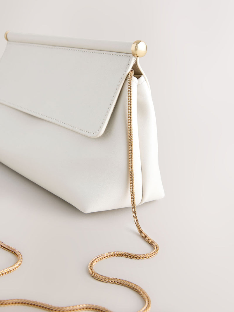 Gold Foldover Clutch Bag