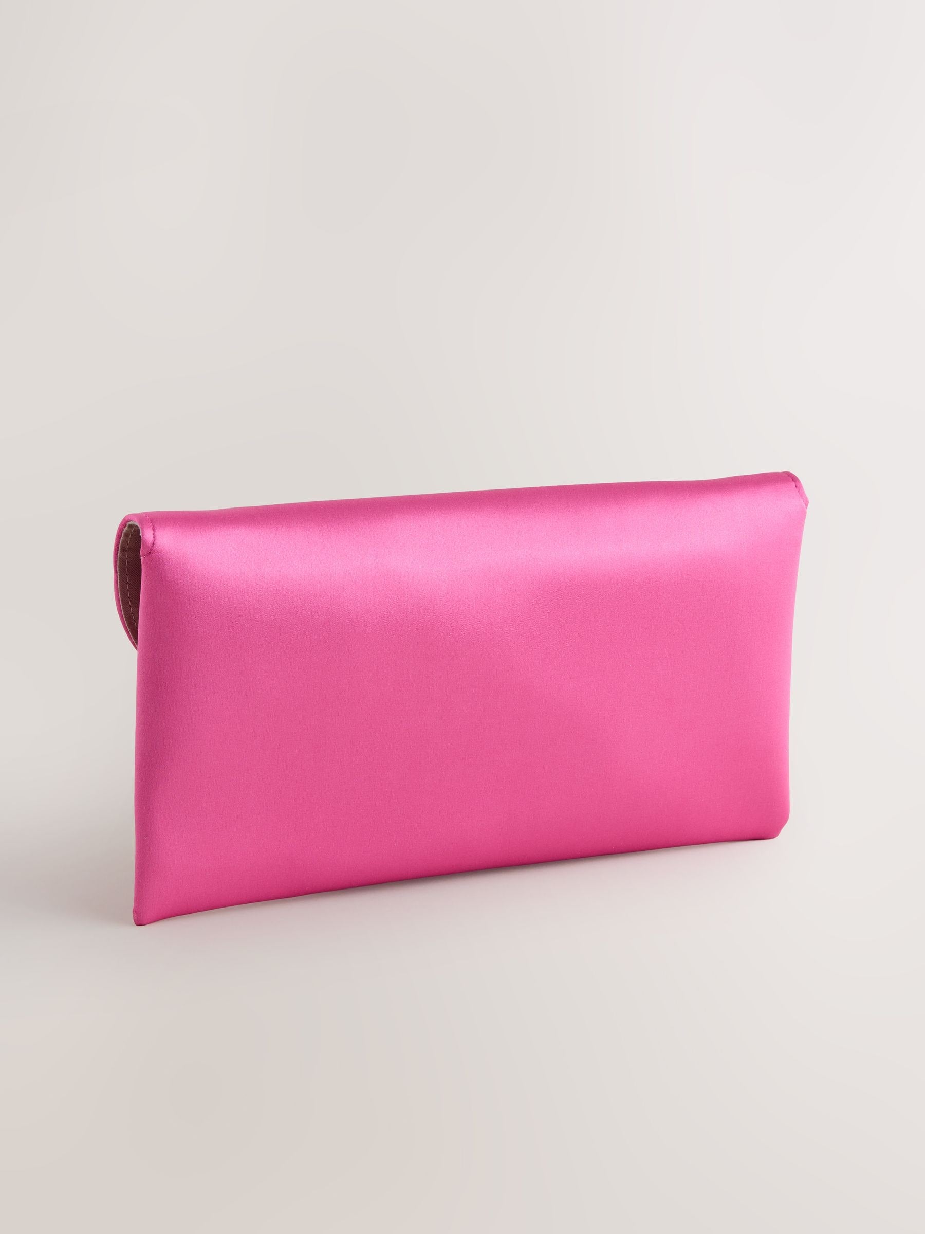Pink clutch bag with chain strap (British brand)