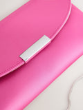Pink clutch bag with chain strap (British brand)