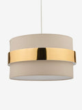 Dar Lighting Oki taupe cotton ceiling light 38cm, UK version