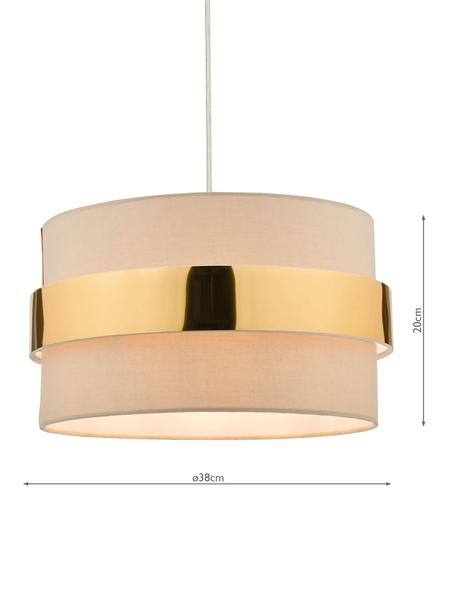 Dar Lighting Oki taupe cotton ceiling light 38cm, UK version