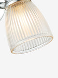 Dar Lighting Cedric wall light polished chrome ribbed glass, imported from the UK