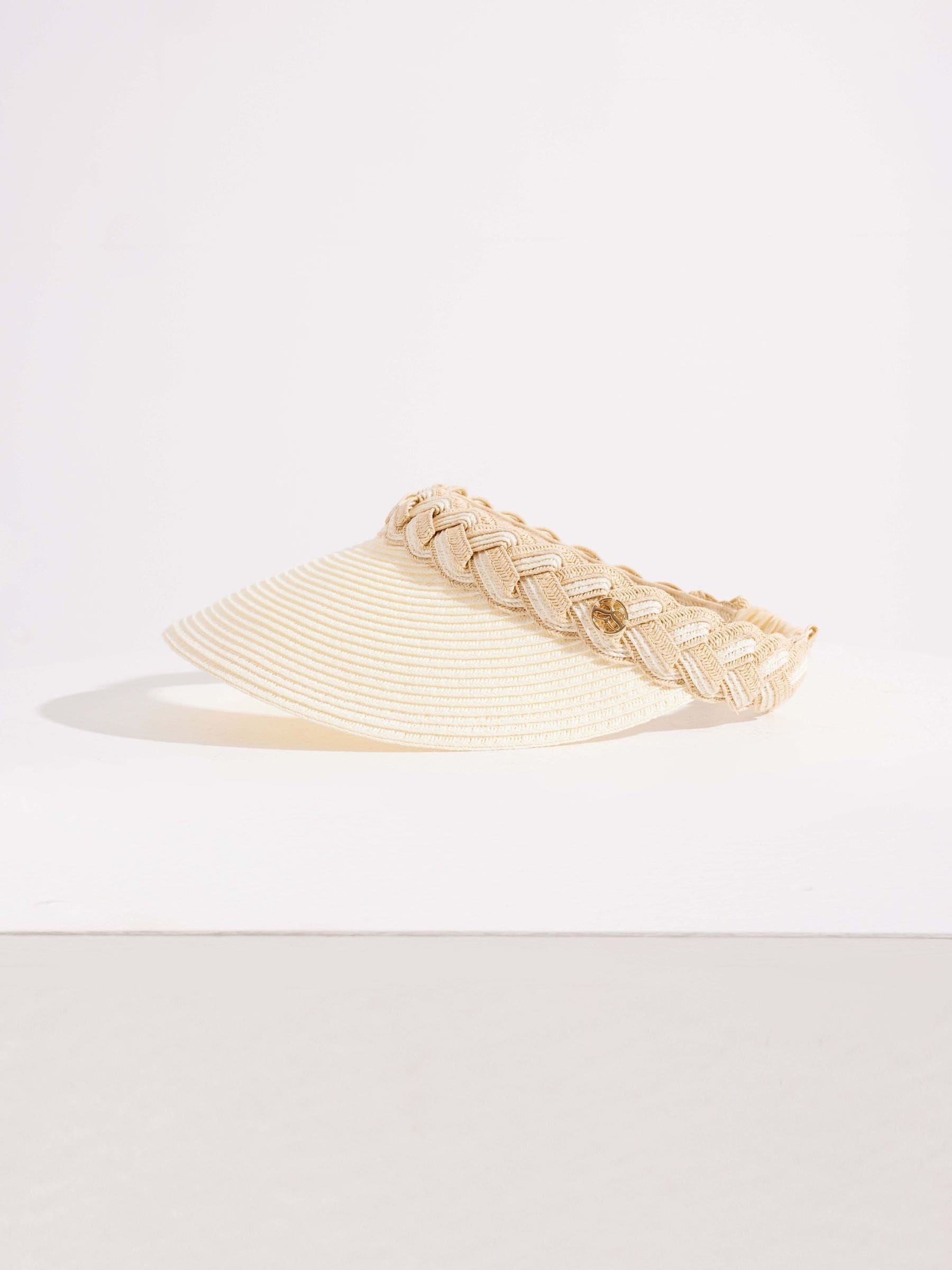 Seaspray white Amelia braided visor hat (British brand)