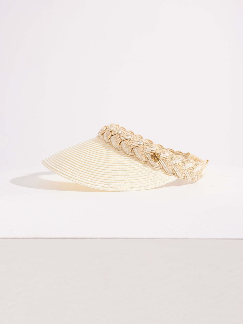 Seaspray white Amelia braided visor hat (British brand)