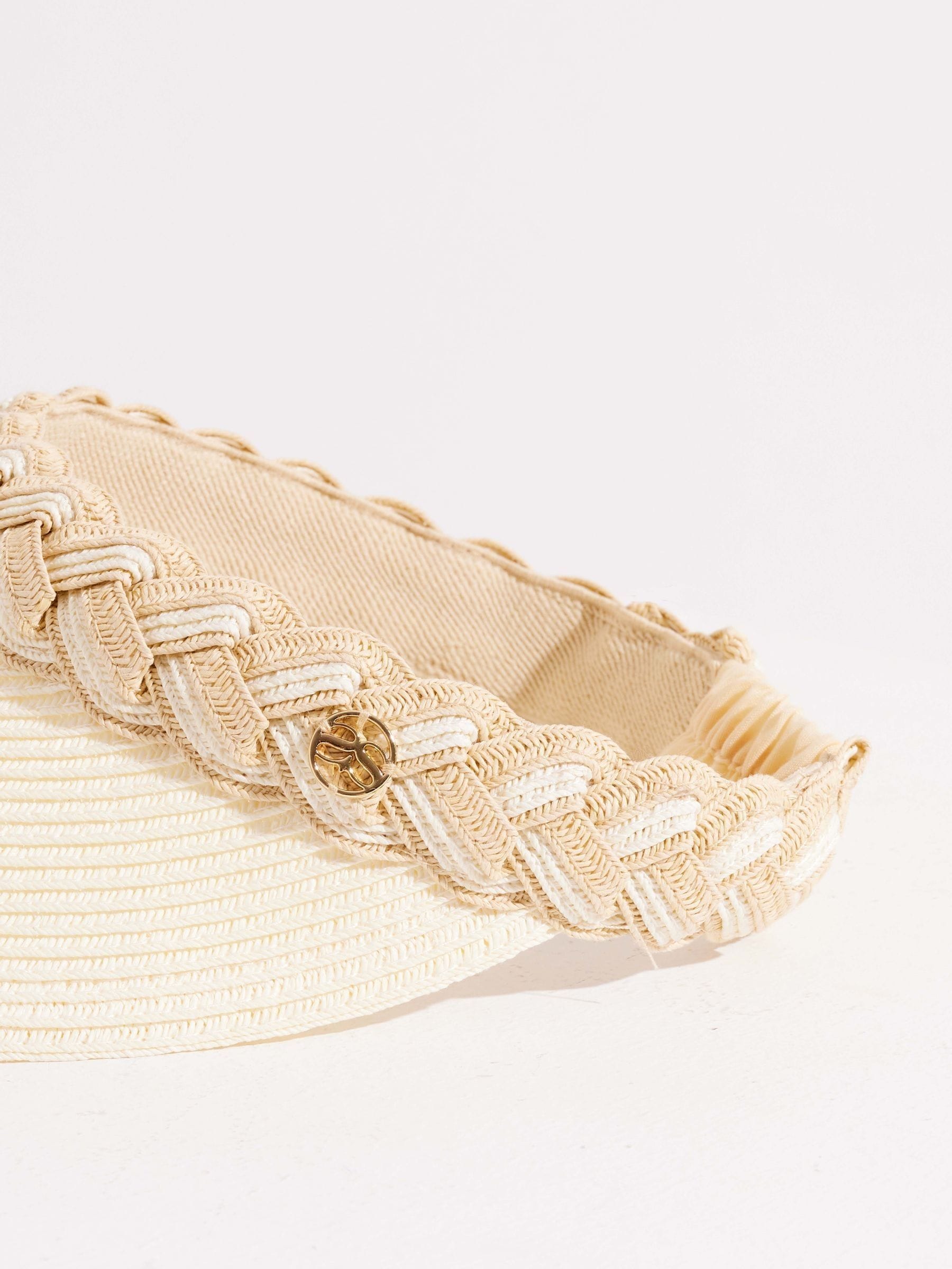 Seaspray white Amelia braided visor hat (British brand)