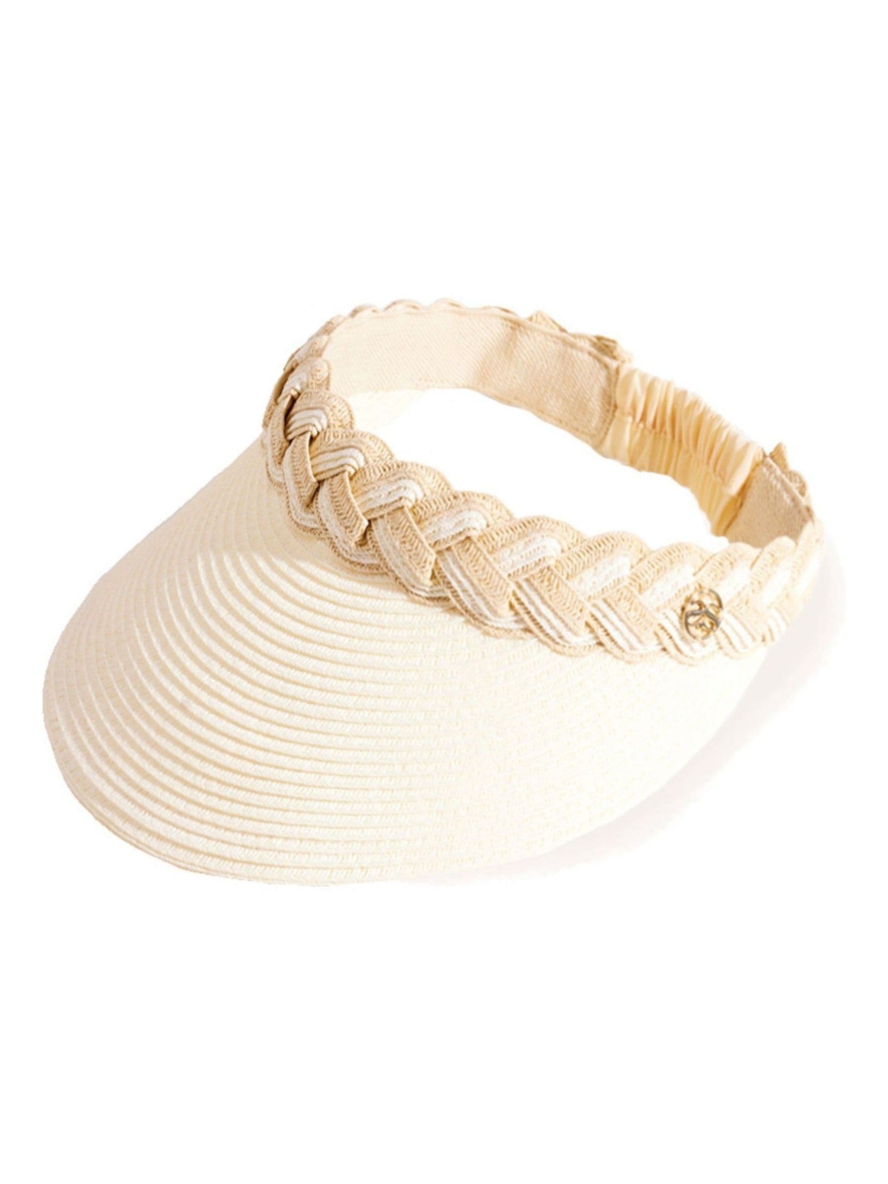Seaspray white Amelia braided visor hat (British brand)