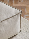 Large tweedy plain square pouffe 80cm, imported from the UK