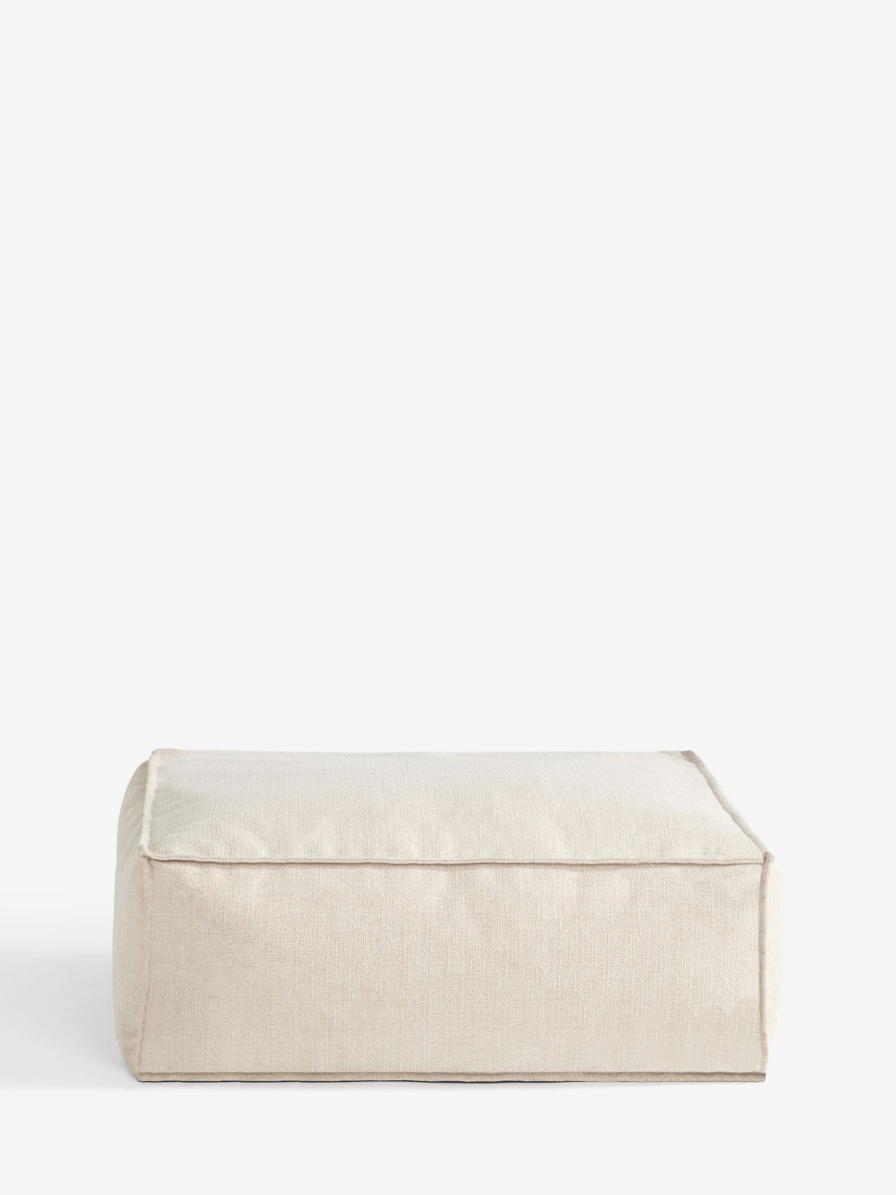 Large tweedy plain square pouffe 80cm, imported from the UK