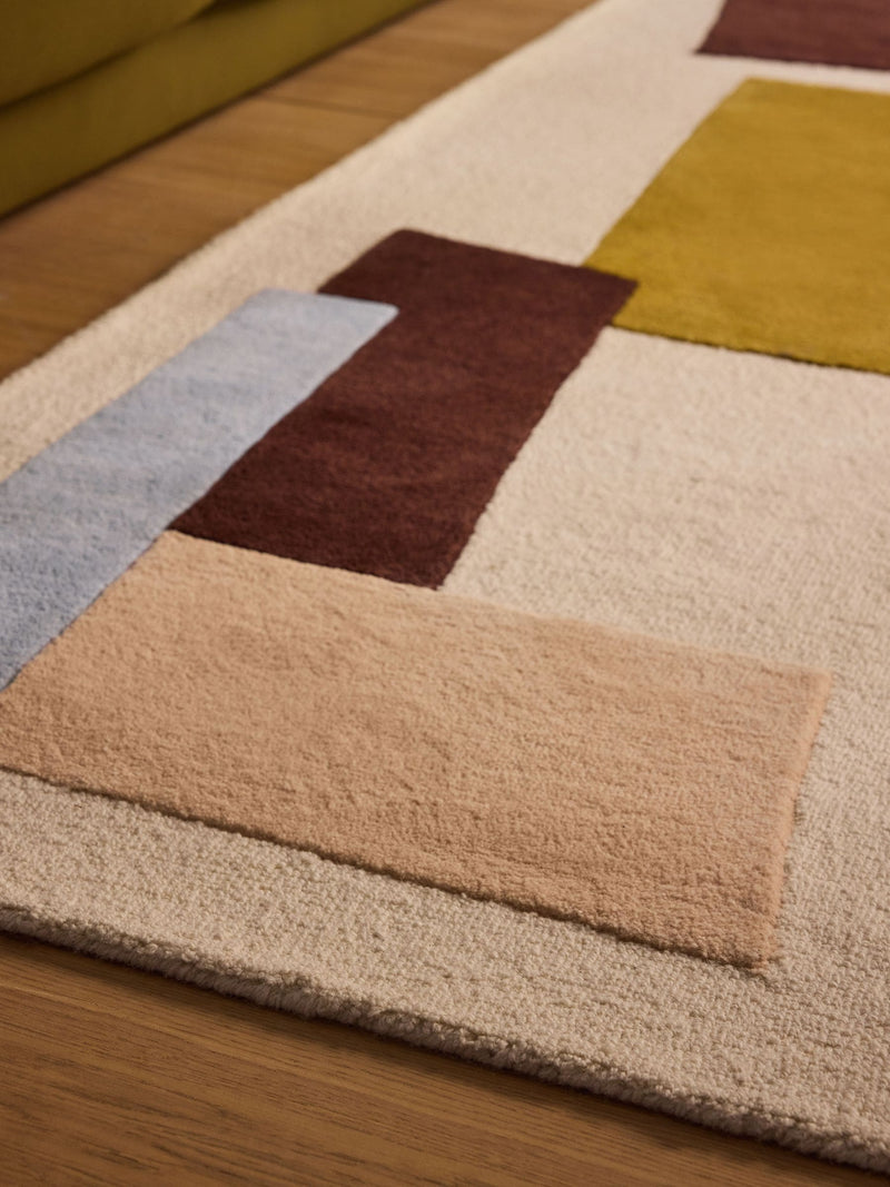 MADE.COM wool tufted rug with geometric design, imported from the UK