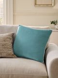 Dark Green Matte Velvet Contrast Pipe Cushion - 50 x 50cm