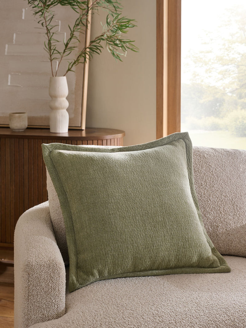 Green 50 x 50cm Burford Flange Edge Cushion