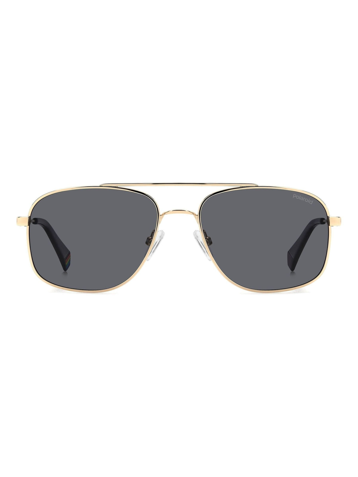 Polaroid gold rectangular metal sunglasses with double bridge - British product