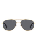 Polaroid gold rectangular metal sunglasses with double bridge - British product