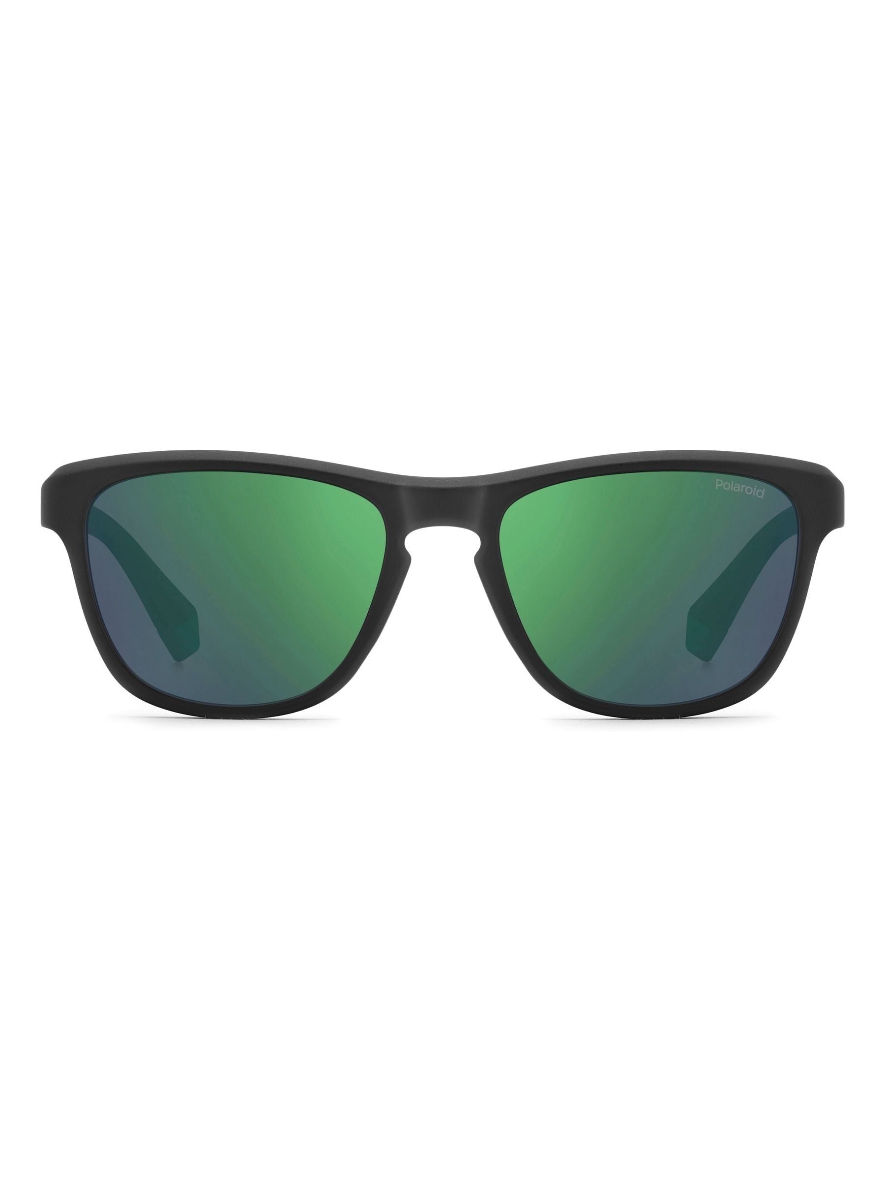 Polaroid Black Panthos sunglasses with green mirrored lenses (British brand)