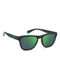 Polaroid Black Panthos sunglasses with green mirrored lenses (British brand)
