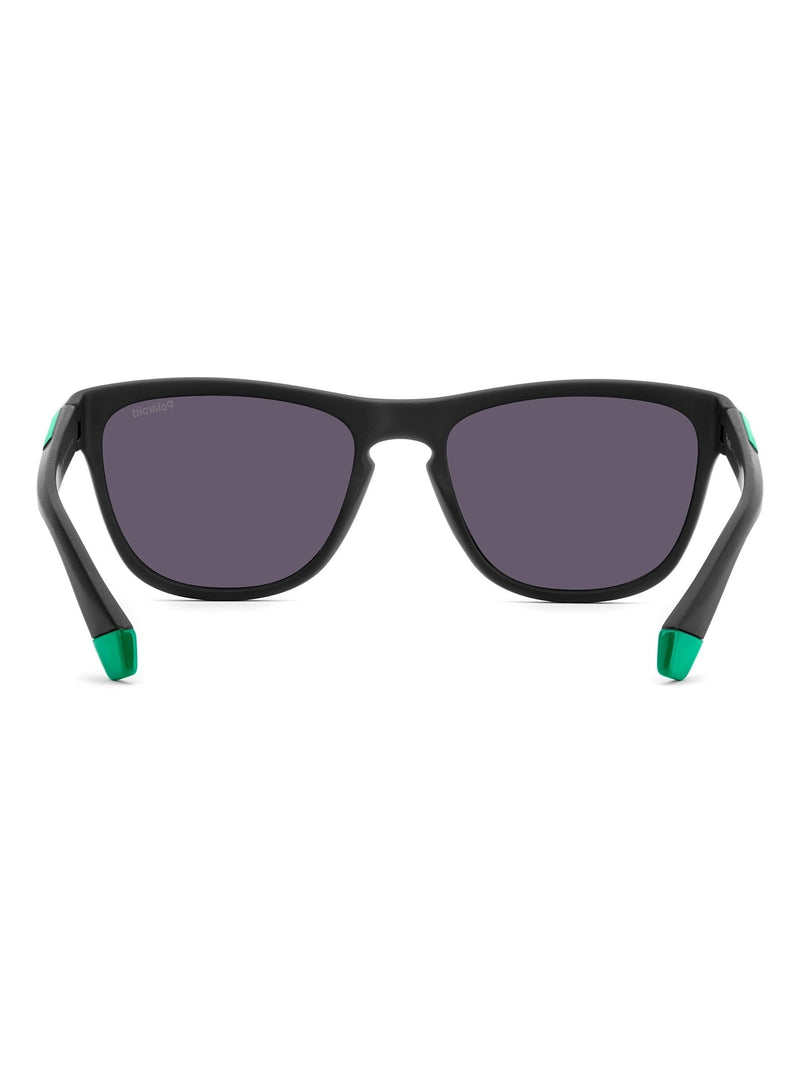 Polaroid Black Panthos sunglasses with green mirrored lenses (British brand)