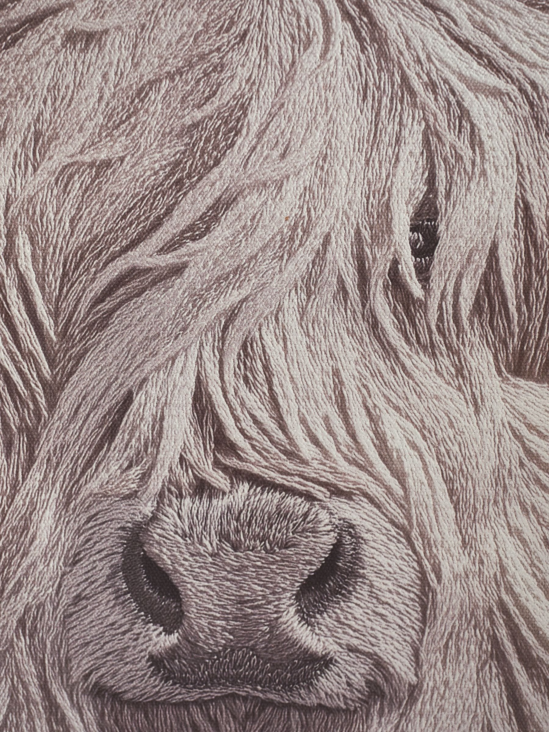 Neutral Hamish the Highland Cow 3D carved framed wall art (British brand)