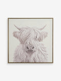 Neutral Hamish the Highland Cow 3D carved framed wall art (British brand)