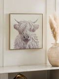 Neutral Hamish the Highland Cow 3D carved framed wall art (British brand)