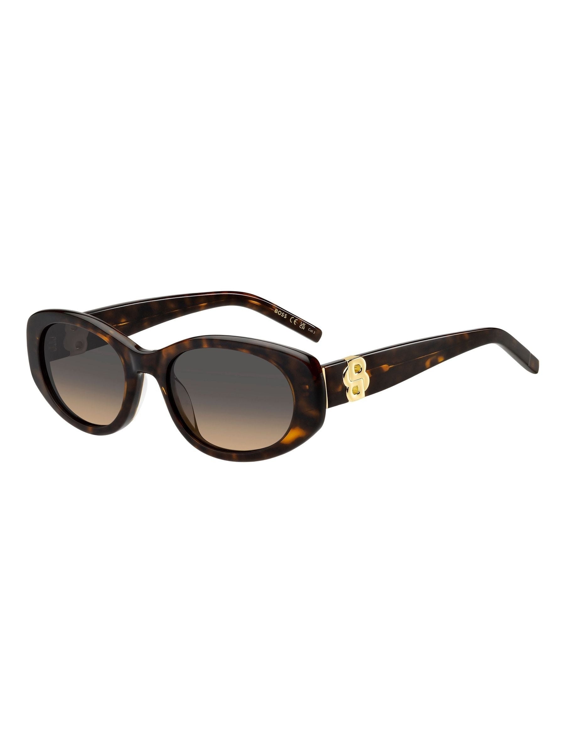 BOSS oval sunglasses Havana brown acetate (British brand)