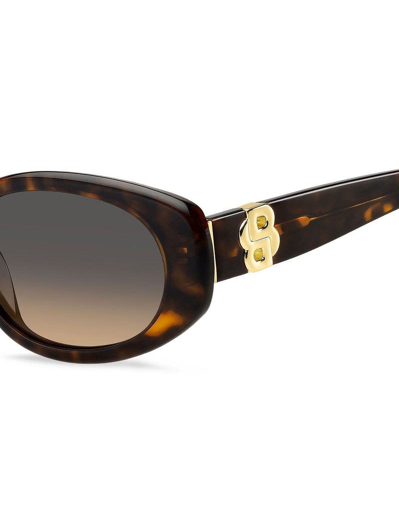BOSS oval sunglasses Havana brown acetate (British brand)