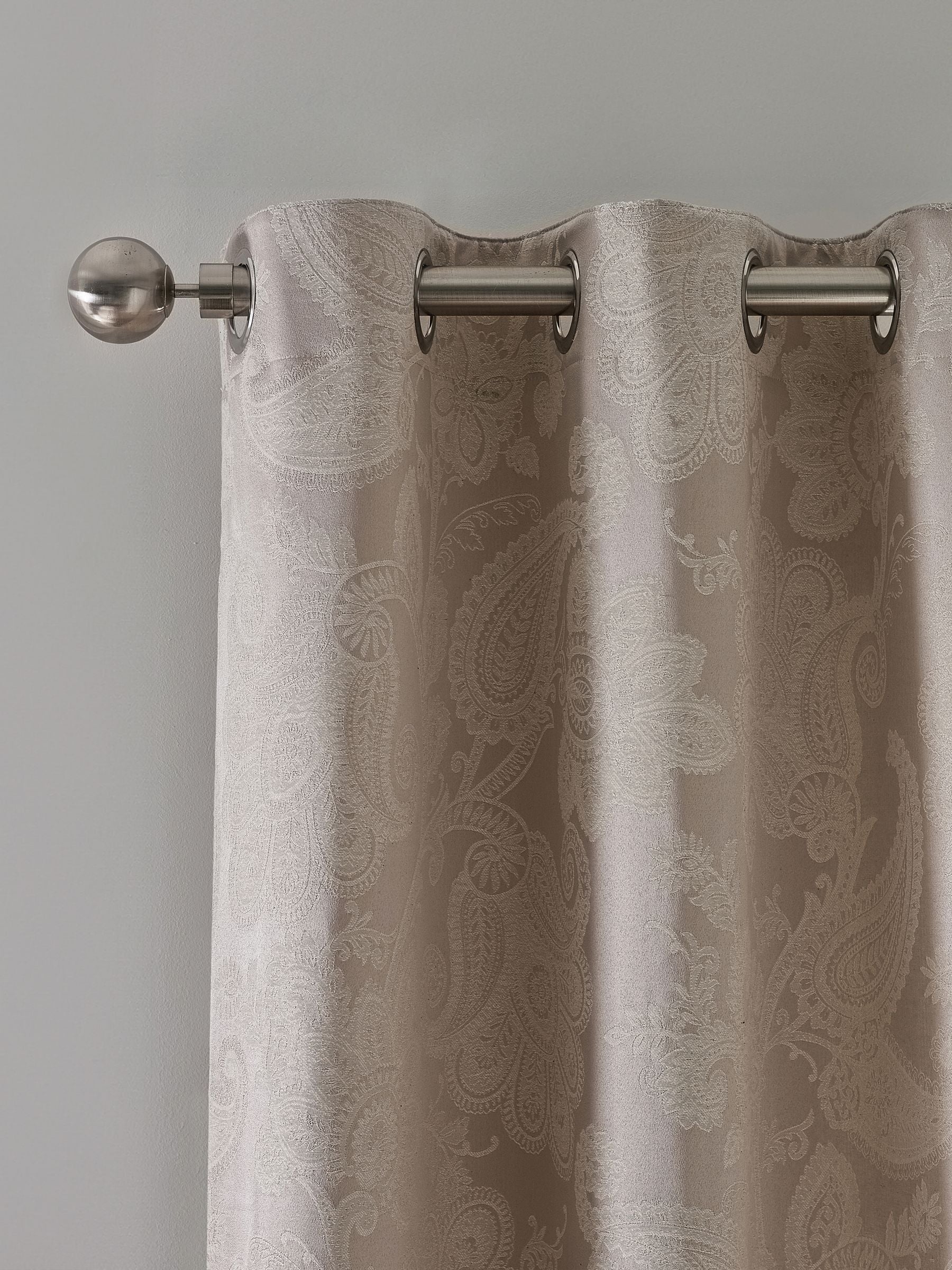 Catherine Lansfield Champagne Gold jacquard eyelet curtains, imported from the UK
