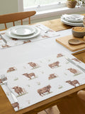 Catherine Lansfield Natural Angus Highland Cow Cotton Dining Placemat