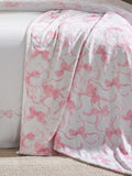 Catherine Lansfield pink bow fleece throw 200x230 cm, imported from the UK