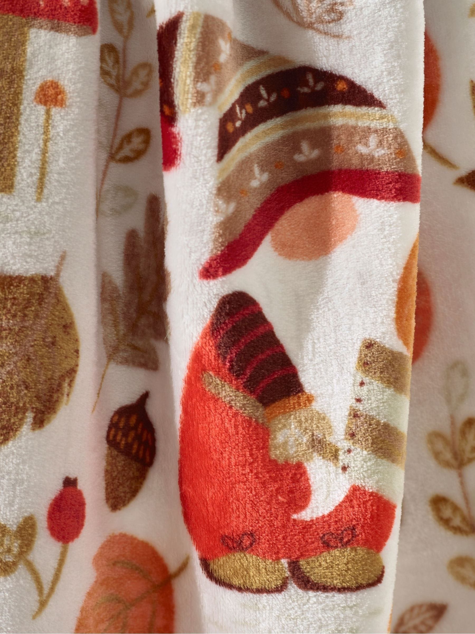 Catherine Lansfield Woodland Gonks fleece throw blanket 130x170cm - British product