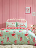 Catherine Lansfield Green Santas Howdy Christmas reversible duvet cover set - British product