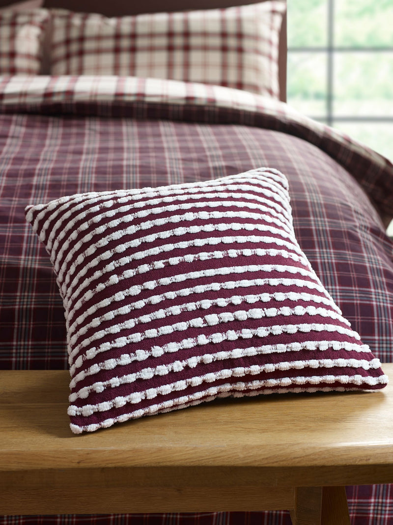 Catherine Lansfield Plum Stab Stitch Cushion